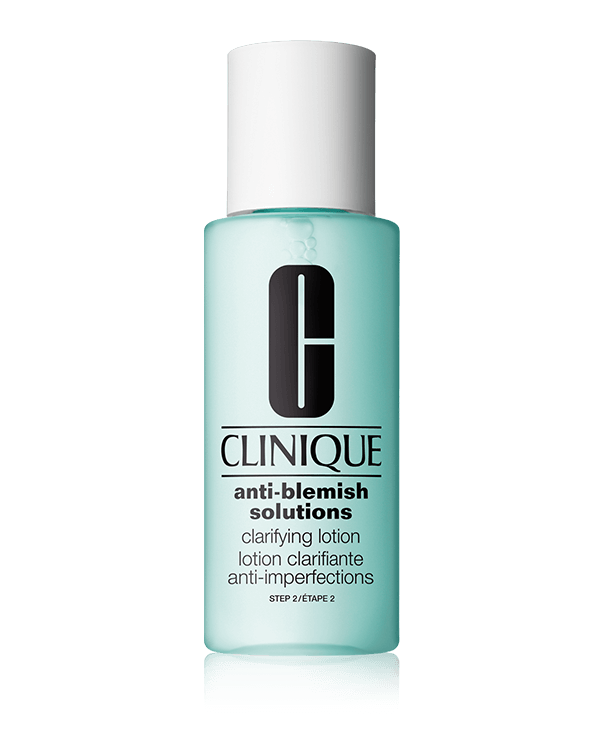 Anti-Blemish Solutions Clarifying Lotion, Une lotion exfoliante matifiante spécialement formulée pour les peaux sujettes aux imperfections. A utiliser avec le reste de la routine Anti Blemish Solutions.