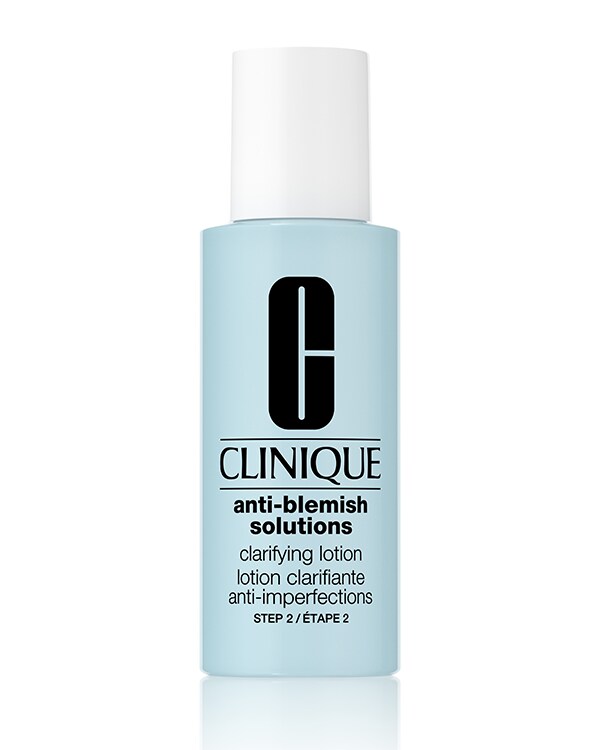 Anti-Blemish Solutions Clarifying Lotion, Une lotion exfoliante matifiante spécialement formulée pour les peaux sujettes aux imperfections.