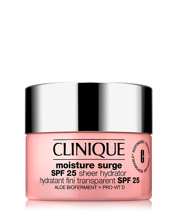 Moisture Surge™ SPF 25 Sheer Hydrator, Hydratation et protection à la fois - La crème avec SPF est légère comme un nuage, hydrate et offre une protection solaire pure.