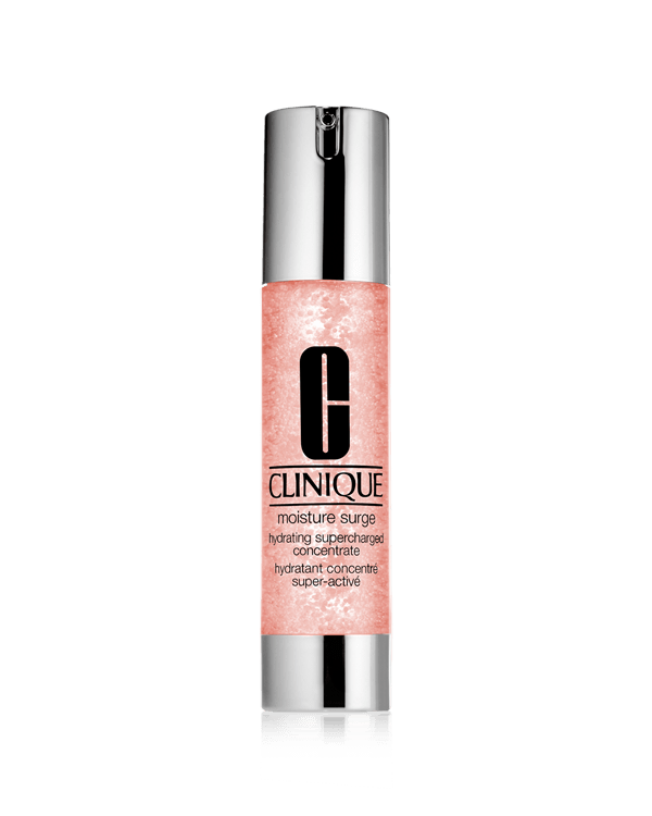 Moisture Surge Hydrating Supercharged Concentrate, Die reichhaltige Feuchtigkeitspflege auf Wasser-Gel-Basis versorgt dehydrierte Haut sofort. Spendet der Haut 72 Stunden lang Feuchtigkeit.